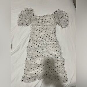 Polka dot short sleeve mini dress